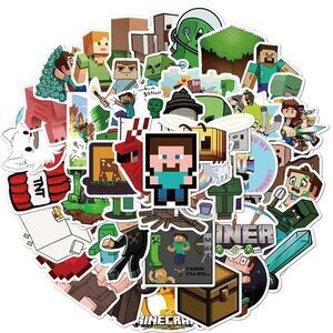 LOT OF 100 Vinyl Minecraft Stickers